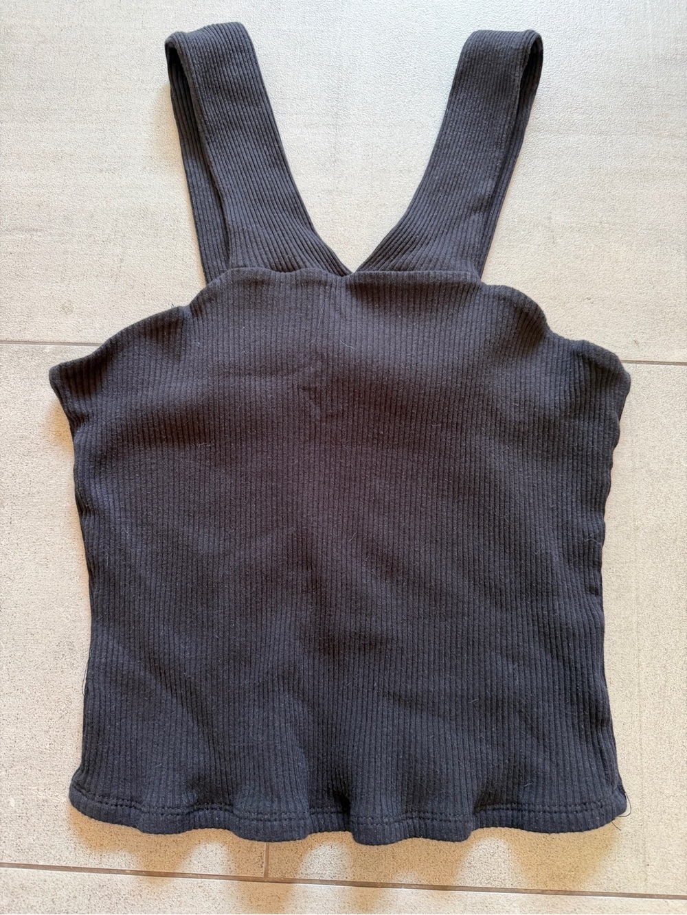 Urban Outfitters! Ribbed Black Top - Sleeveless Square Cool Neck w great stretch